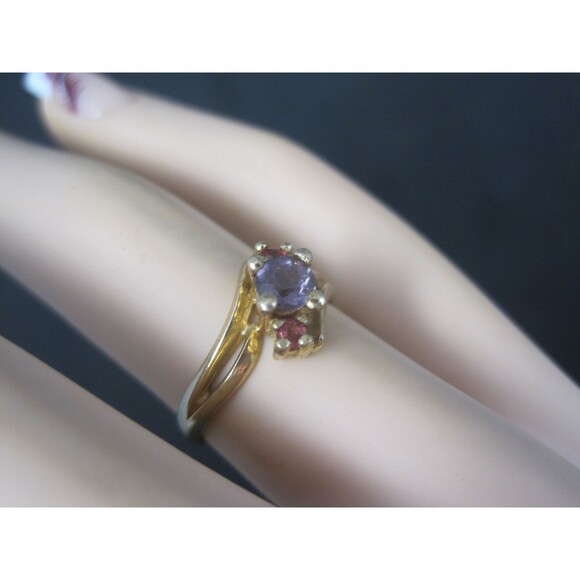 Vintage 10K Zircon Fire Opal Ring Size 6 - Picture 8 of 10